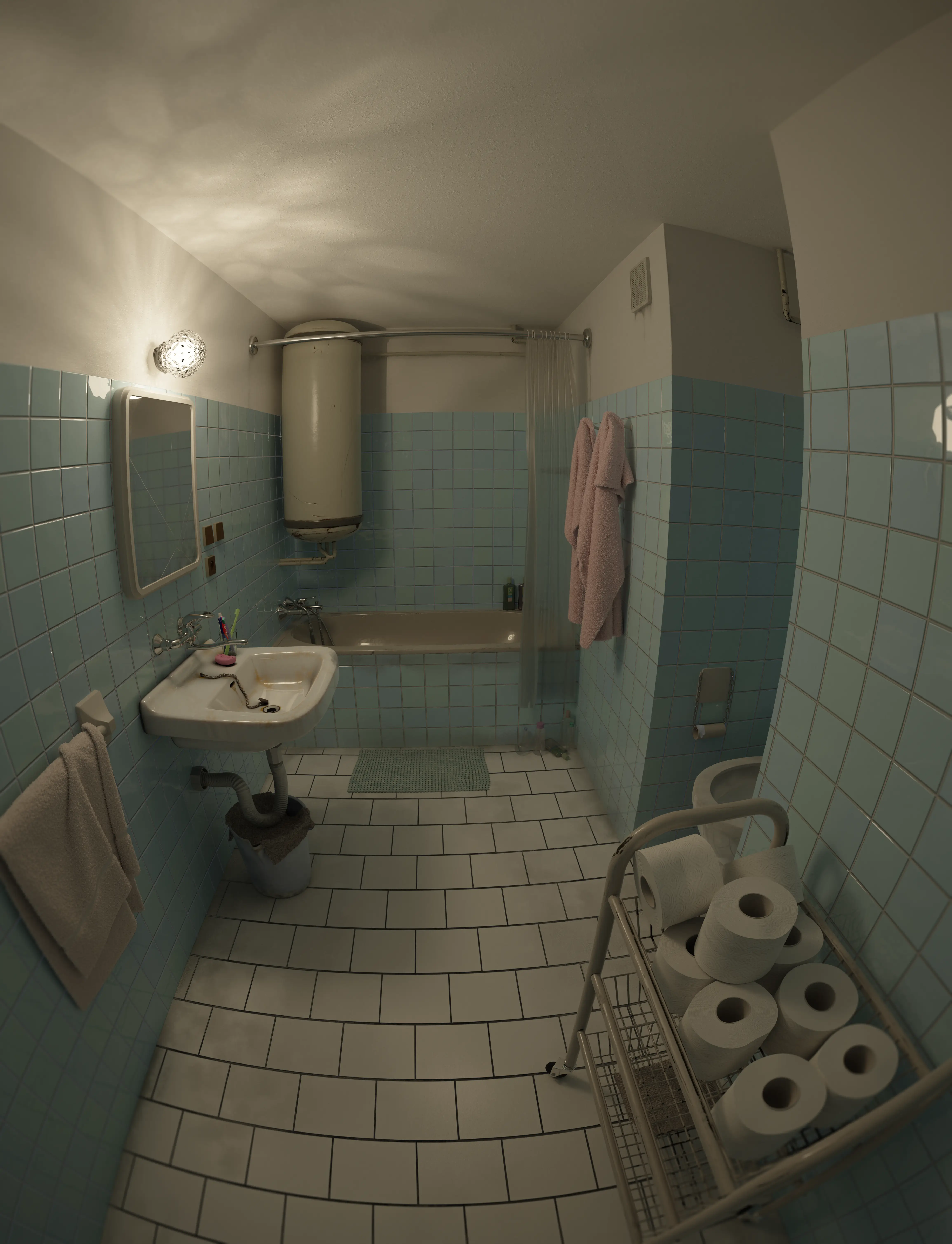 Filthy Bathroom – 3D render