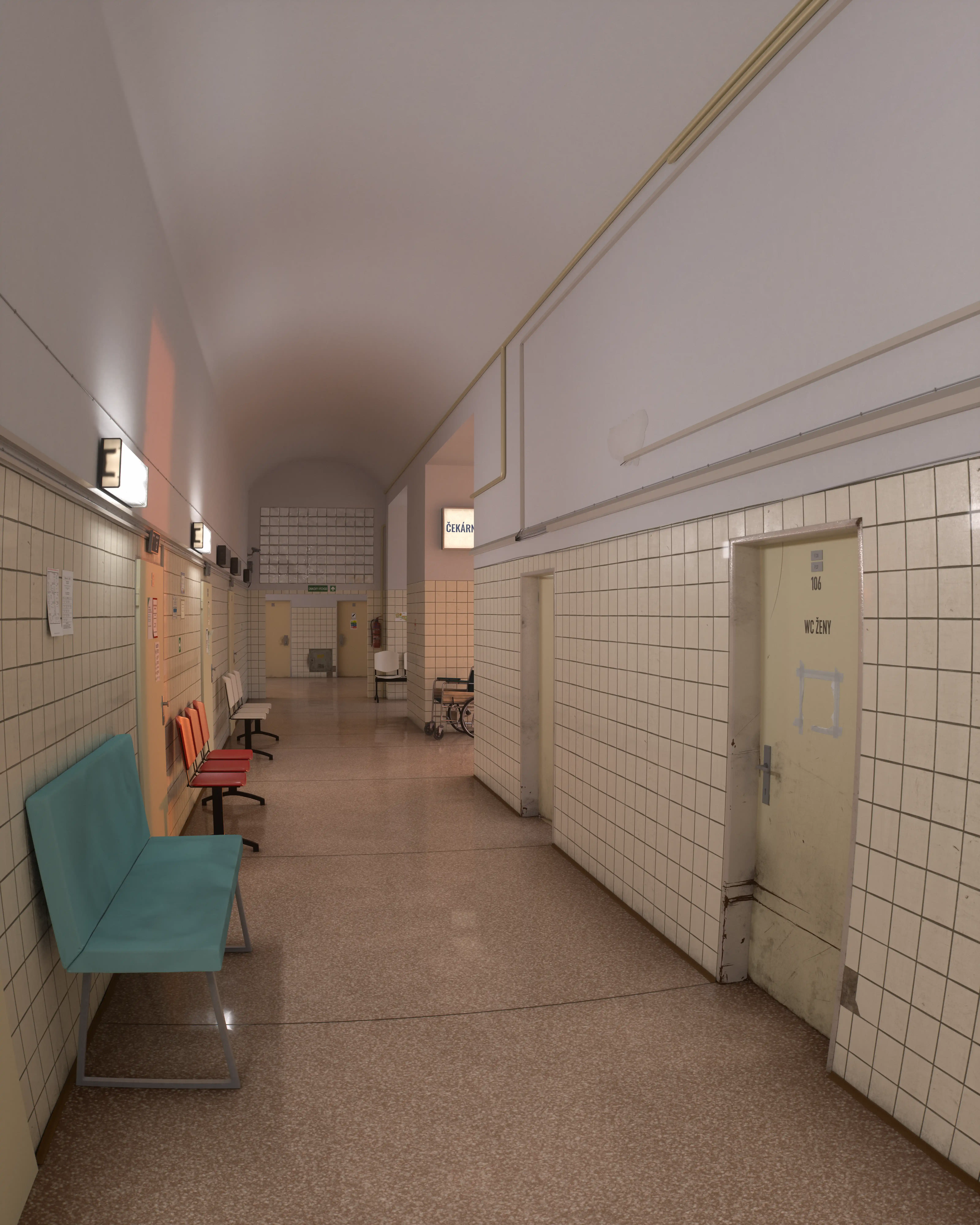 Hospital Hall – 3D render